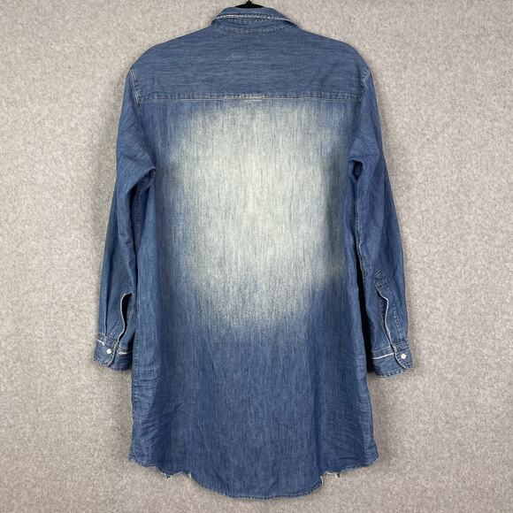 Frank & Eileen Distressed Vintage Wash Mary Classic Shirt Dress Size Small - Picture 8 of 13